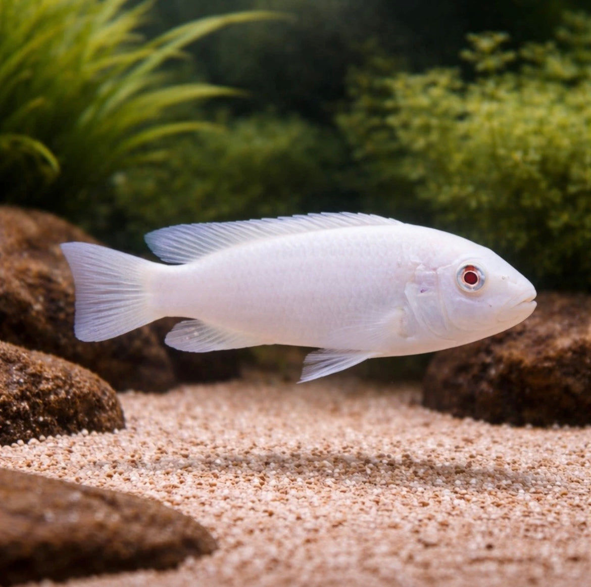 2 Snow White Cichlid