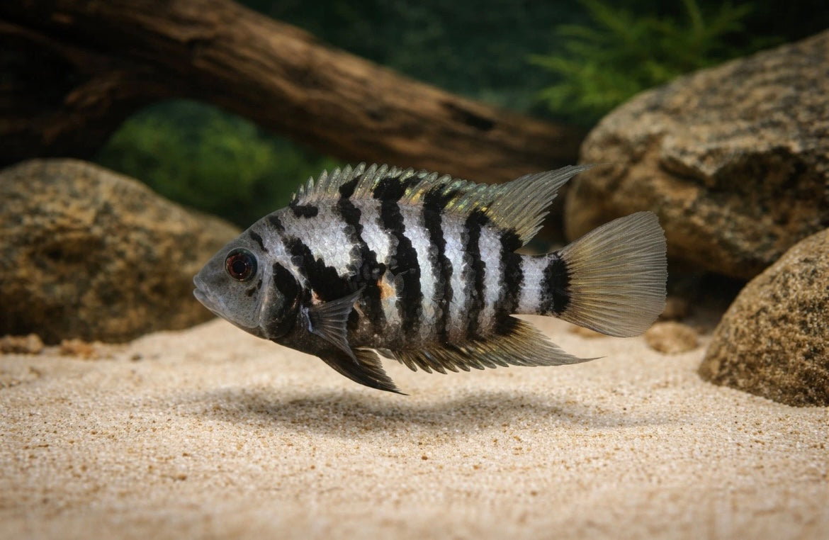 3 Black Convict Cichlid