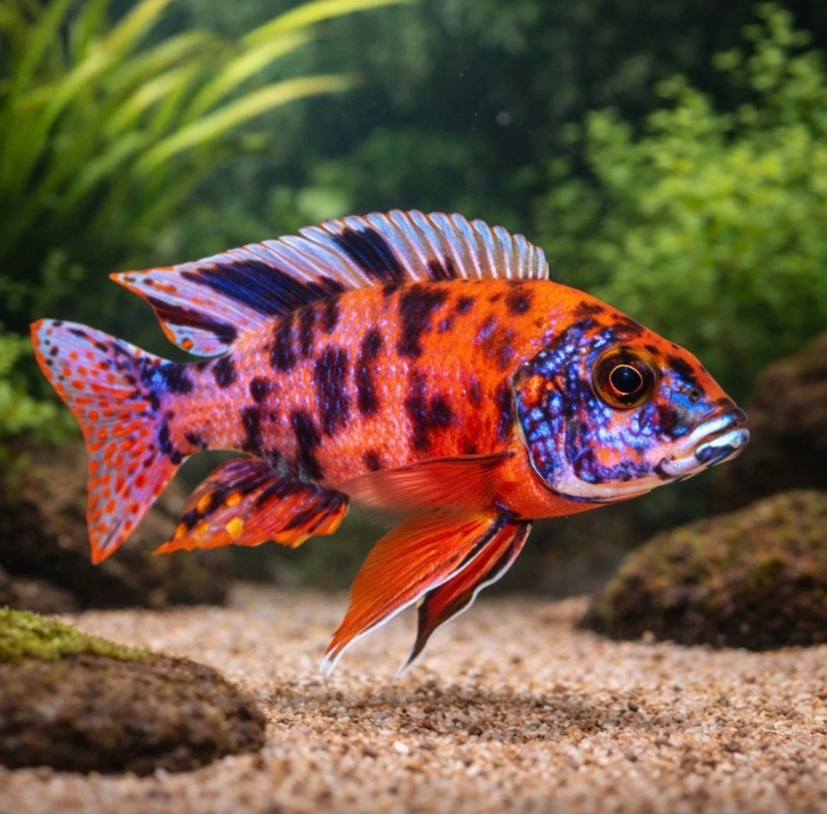 2 Peacock Kaleidoscope Cichlid 2” inches