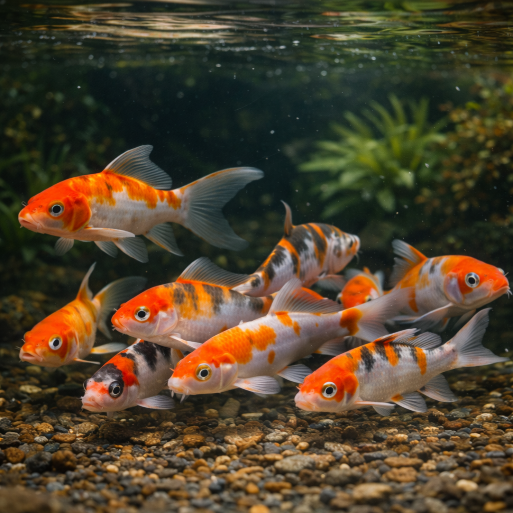 6 Imported Sanke Koi (3 inch)