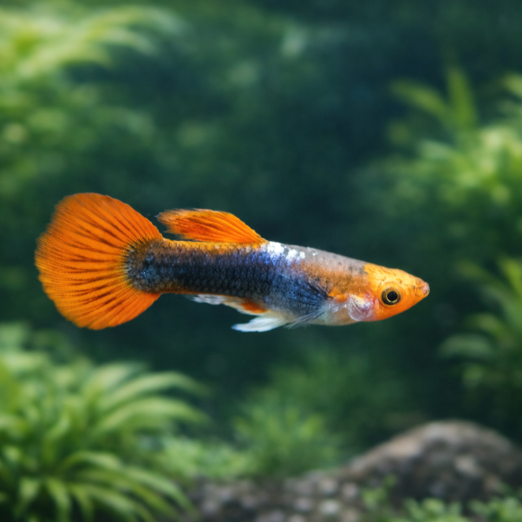 6 Tuxedo Koi Guppy Males