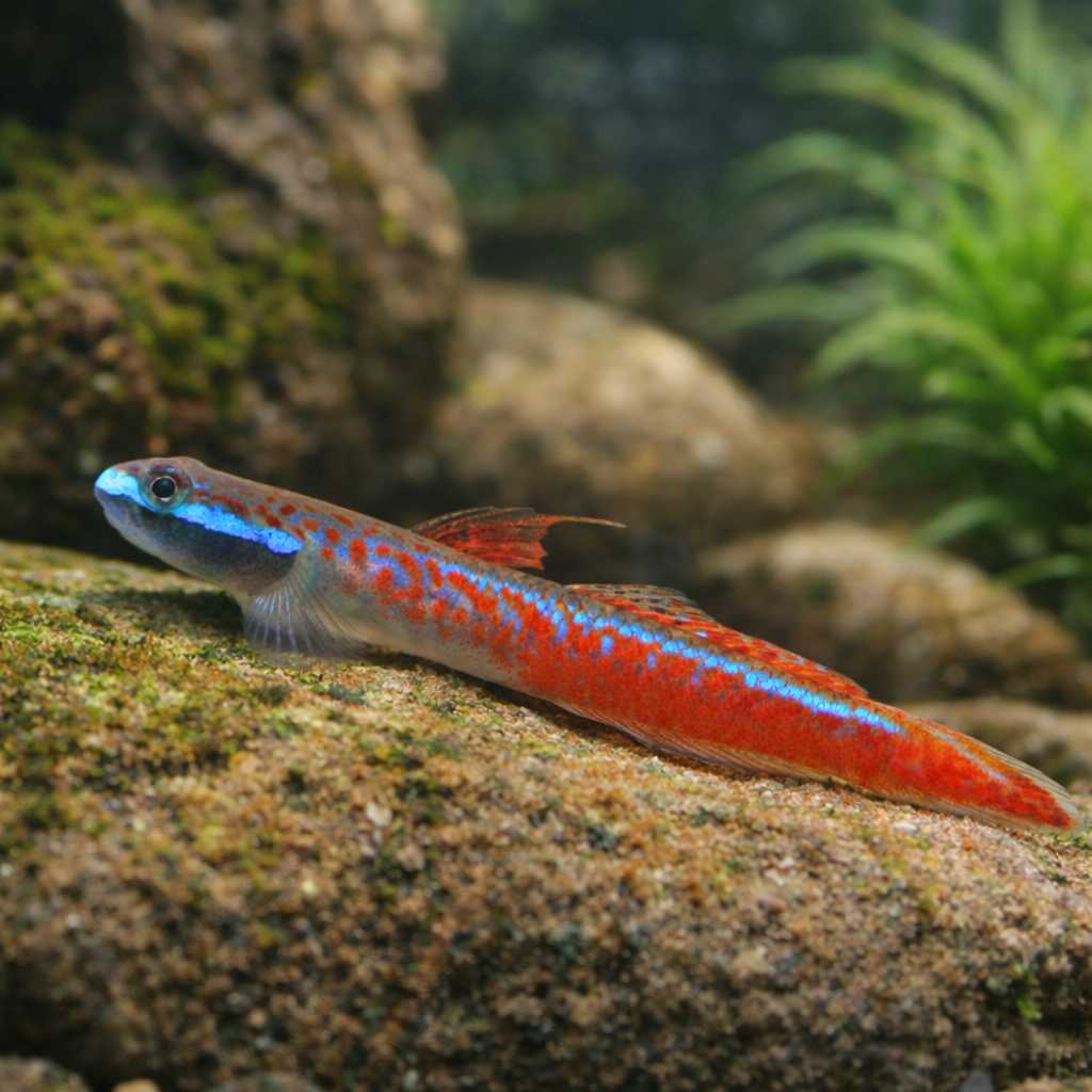 3 Neon Red Stiphodon Goby
