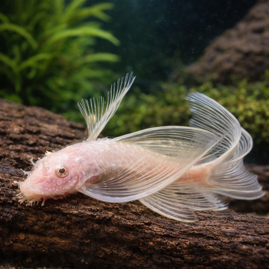 3 Albino Longfin Bushy nose Pleco (1.0"-1.25")