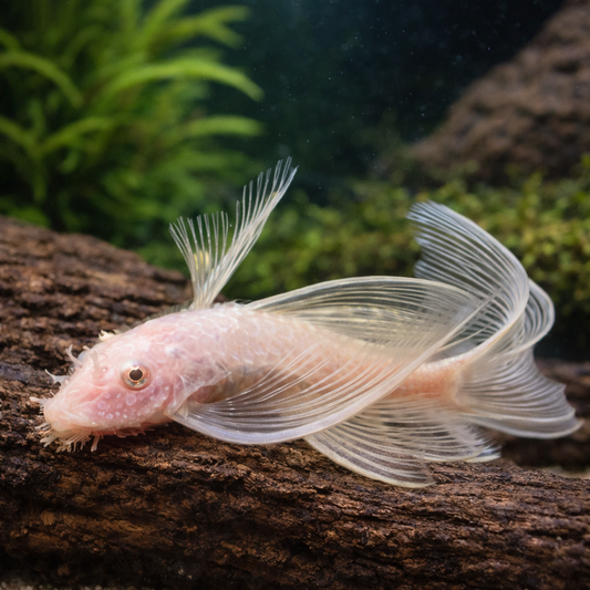 3 Albino Longfin Bushy nose Pleco (1.0"-1.25")
