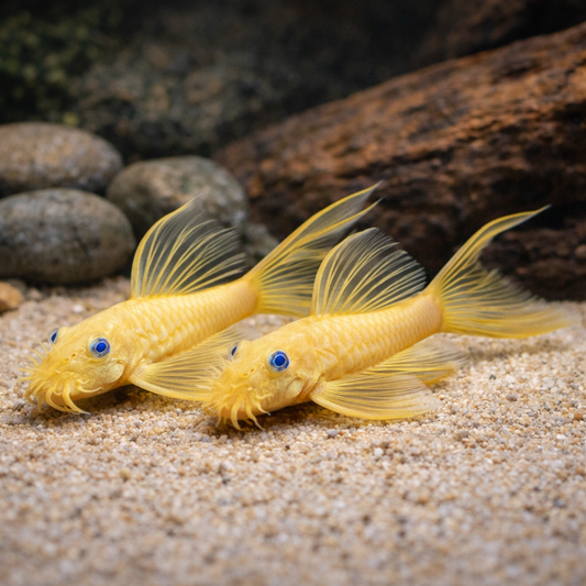 2 Golden Blue Eye Longfin Bushy Nose