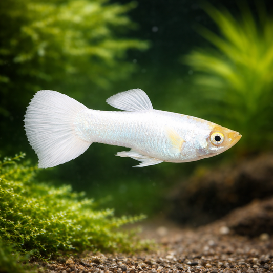 8 Snow White Guppy Males