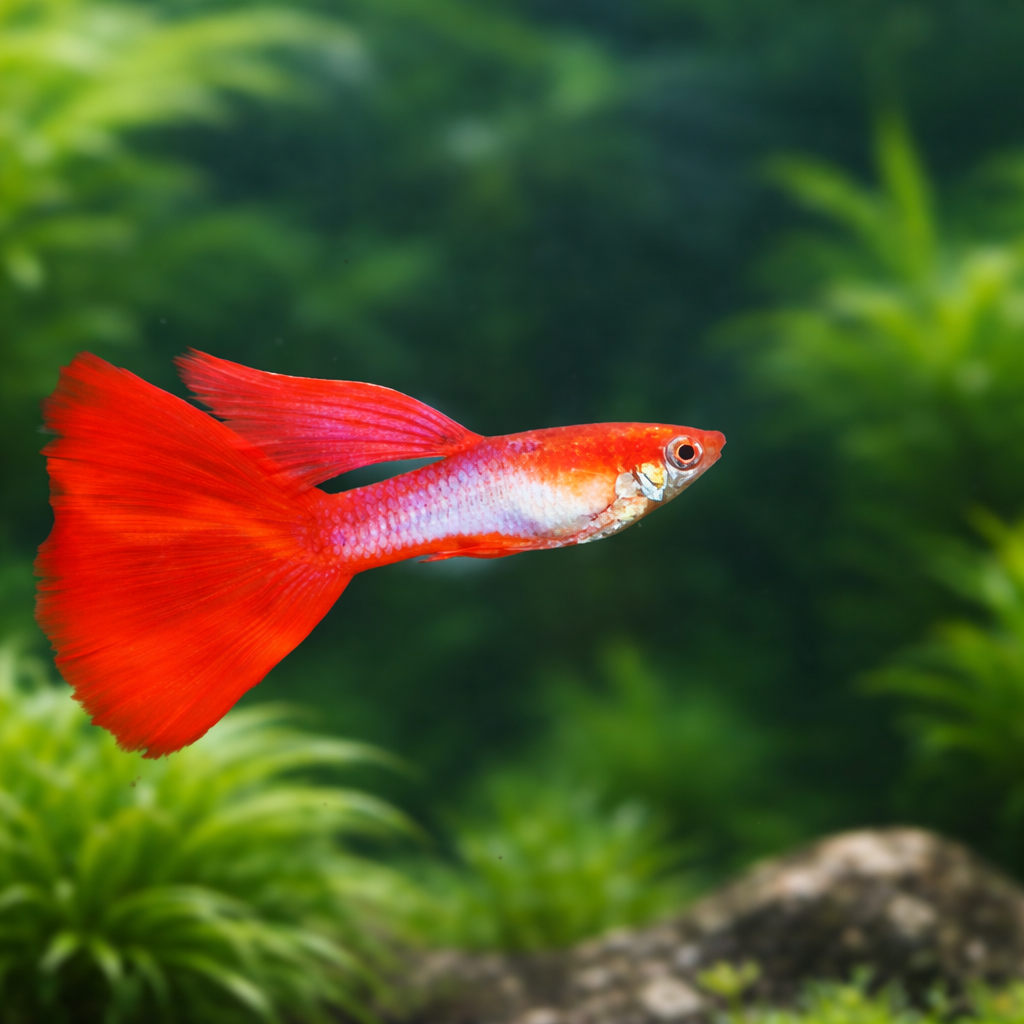 8 Japanese Red Tail Guppy Males