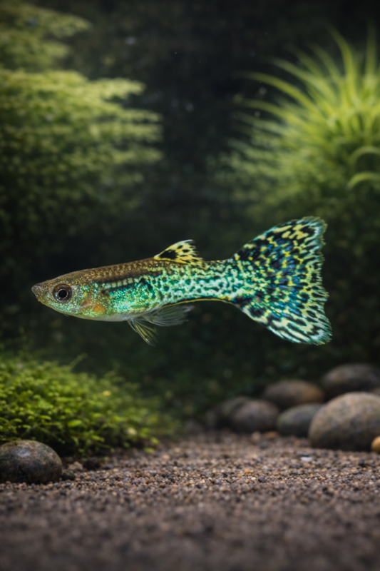 8 Green Cobra Guppy Males