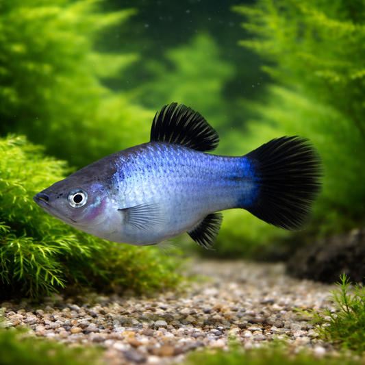 6 Neon Blue Wag Platy